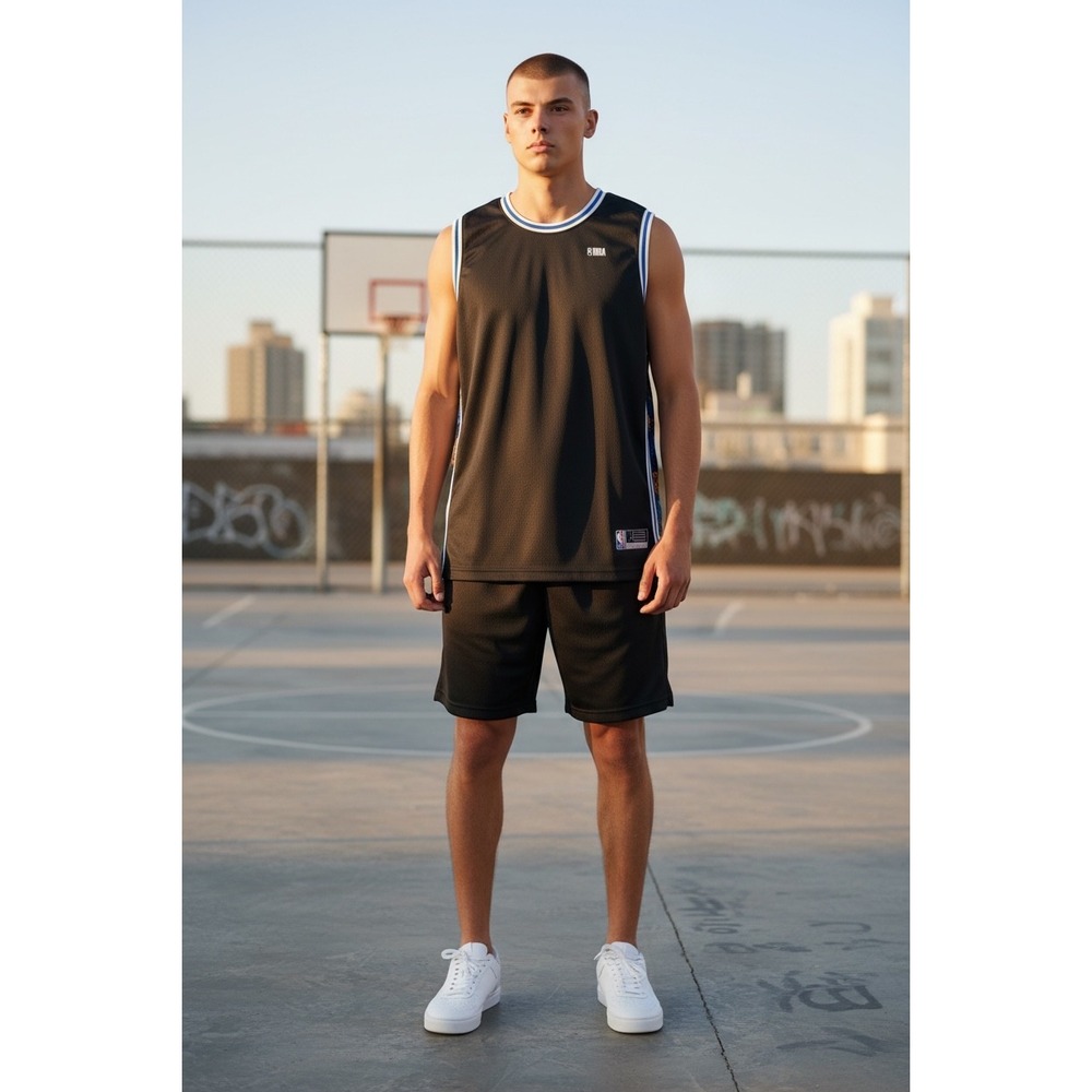 NBA Coming Up Roses Muscle Tank Top Mens Large Black Floral Mesh ZXML411S NWT